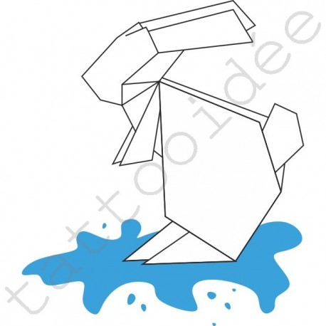 Królik w kałuży Origami